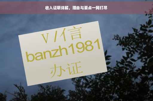 收入证明详解，理由与要点一网打尽