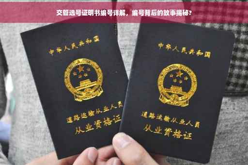 交管选号证明书编号详解，编号背后的故事揭秘?