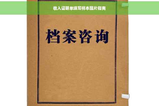 收入证明单填写样本图片指南