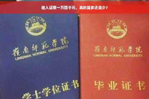 收入证明一万四千元，真的算多还是少？