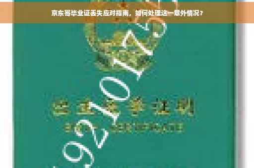 京东寄毕业证丢失应对指南，如何处理这一意外情况？
