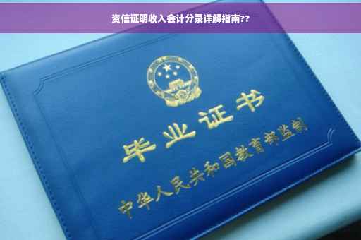 资信证明收入会计分录详解指南??