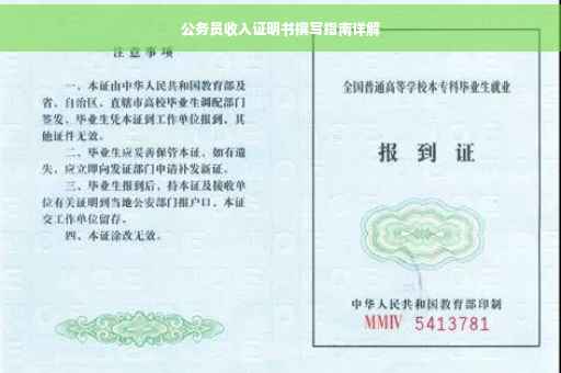 公务员收入证明书撰写指南详解