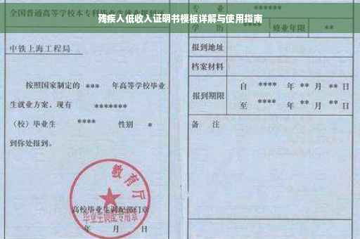残疾人低收入证明书模板详解与使用指南