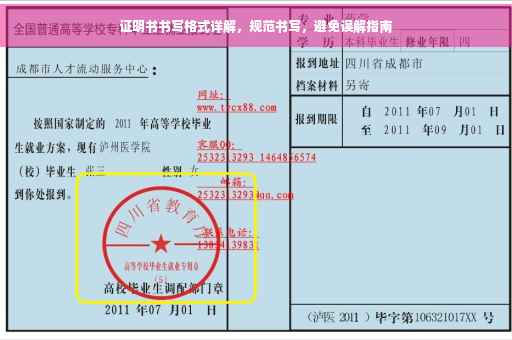 证明书书写格式详解，规范书写，避免误解指南