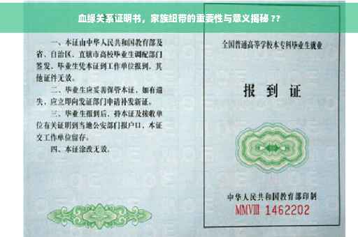 血缘关系证明书，家族纽带的重要性与意义揭秘 ??