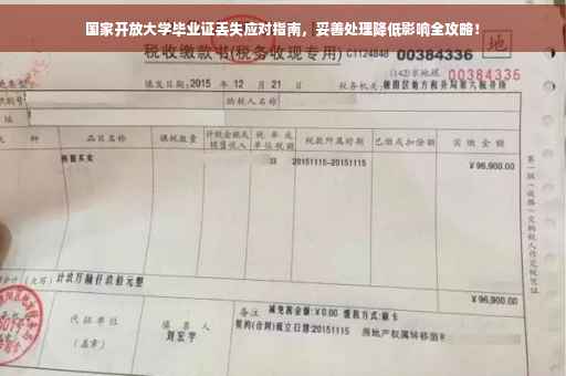 国家开放大学毕业证丢失应对指南，妥善处理降低影响全攻略！