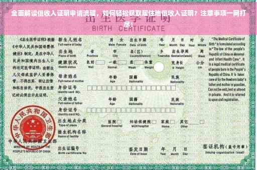 全面解读低收入证明申请流程，如何轻松获取居住地低收入证明？注意事项一网打尽！