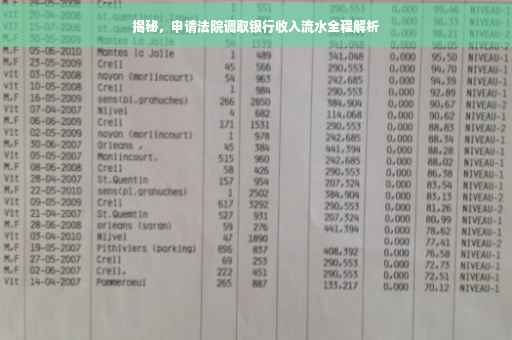 揭秘，申请法院调取银行收入流水全程解析
