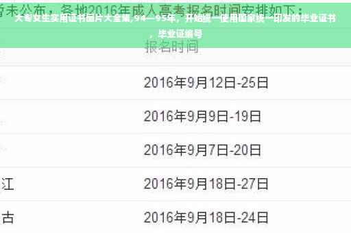 大专女生实用证书图片大全集,94—95年，开始统一使用国家统一印发的毕业证书，毕业证编号