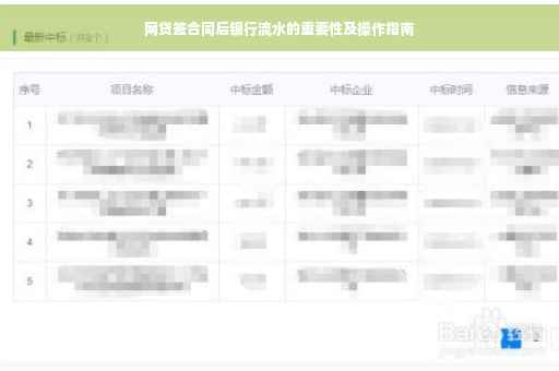 网贷签合同后银行流水的重要性及操作指南