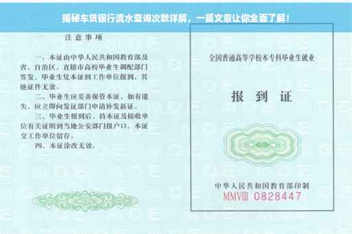 揭秘车贷银行流水查询次数详解，一篇文章让你全面了解！