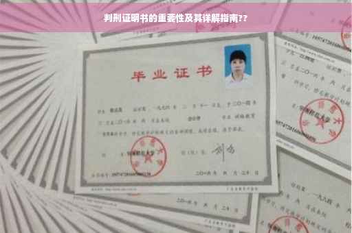 判刑证明书的重要性及其详解指南??