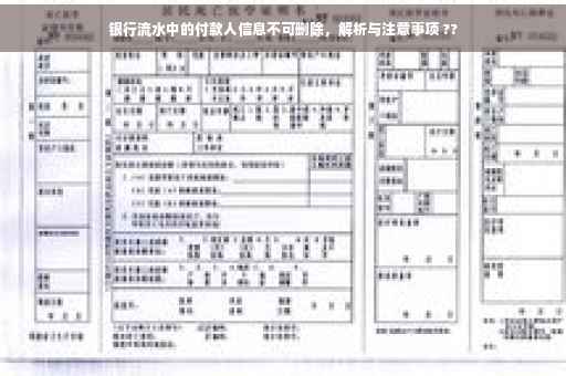 银行流水中的付款人信息不可删除，解析与注意事项 ??