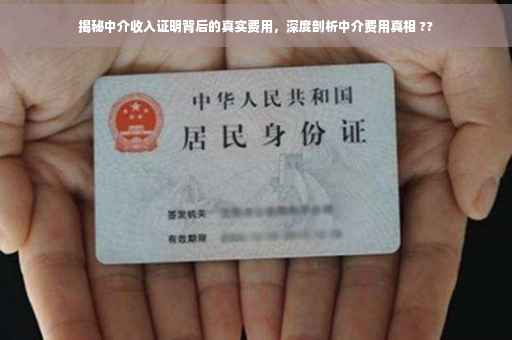 揭秘中介收入证明背后的真实费用，深度剖析中介费用真相 ??