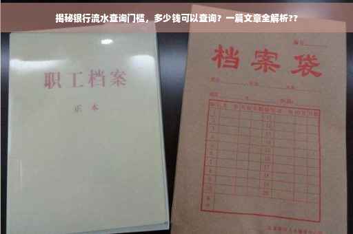 揭秘银行流水查询门槛，多少钱可以查询？一篇文章全解析??