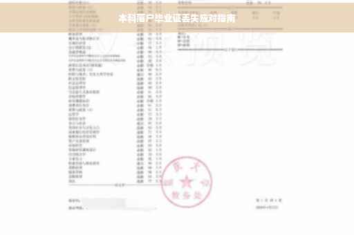 本科落户毕业证丢失应对指南