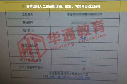 非财政收入工作证明详解，格式、内容与要点全解析
