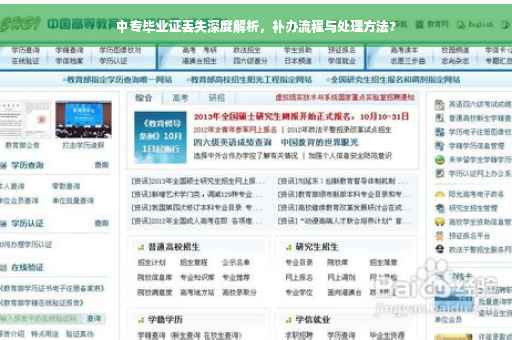 中专毕业证丢失深度解析，补办流程与处理方法?
