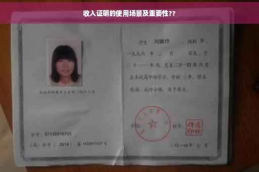 收入证明的使用场景及重要性??