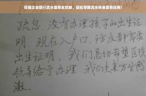 招商企业银行流水查看全攻略，轻松掌握流水账单查看指南！