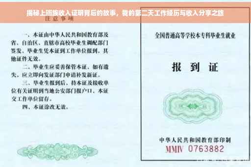 揭秘上班族收入证明背后的故事，我的第二天工作经历与收入分享之旅