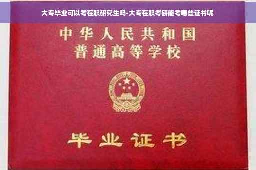 大专毕业可以考在职研究生吗-大专在职考研能考哪些证书呢
