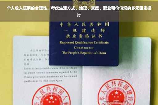 个人收入证明的合理性，考虑生活方式、地理、家庭、职业和价值观的多元因素探讨