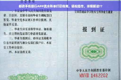 邮政手机银行APP流水账单打印指南，轻松操作，详细解读??