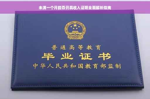 未满一个月能否开具收入证明全面解析指南
