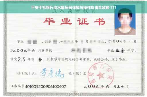 平安手机银行流水解压码详解与操作指南全攻略 ???