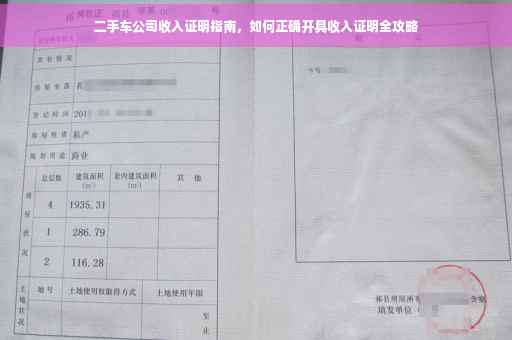 二手车公司收入证明指南，如何正确开具收入证明全攻略