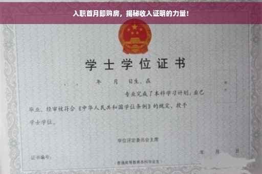 入职首月即购房，揭秘收入证明的力量！