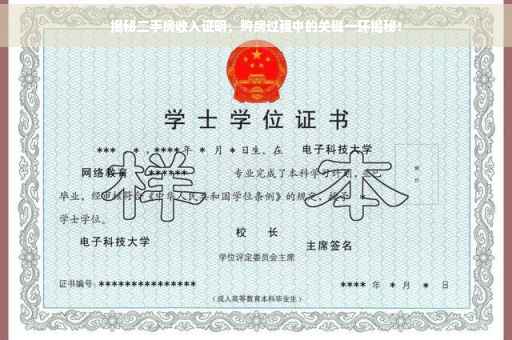 揭秘二手房收入证明，购房过程中的关键一环揭秘！