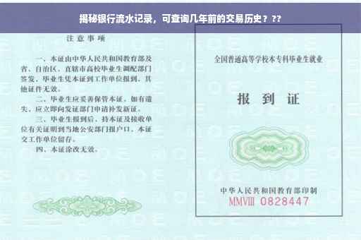 揭秘银行流水记录，可查询几年前的交易历史？??