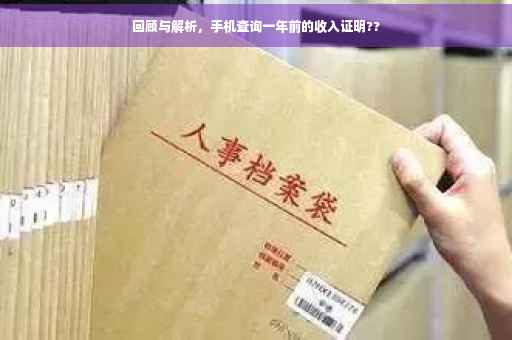 回顾与解析，手机查询一年前的收入证明??