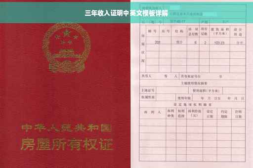 三年收入证明中英文模板详解
