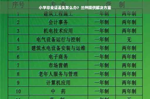 小学毕业证丢失怎么办？兰州提供解决方案