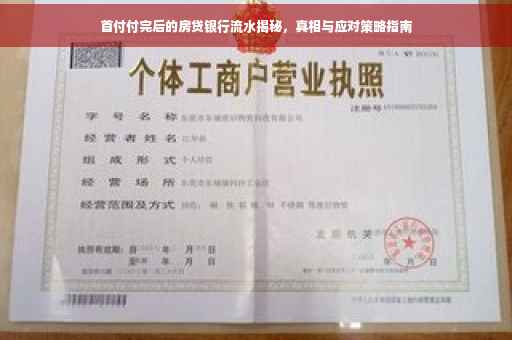 首付付完后的房贷银行流水揭秘，真相与应对策略指南