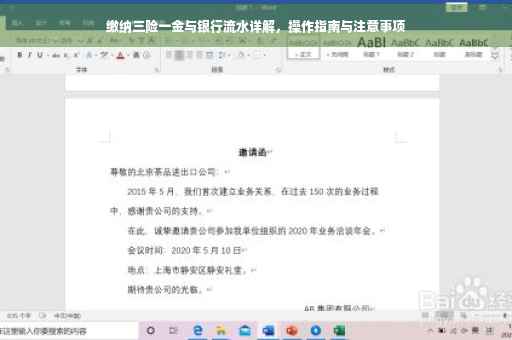 缴纳三险一金与银行流水详解，操作指南与注意事项