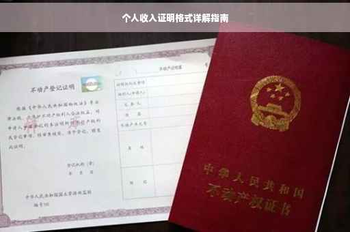 个人收入证明格式详解指南