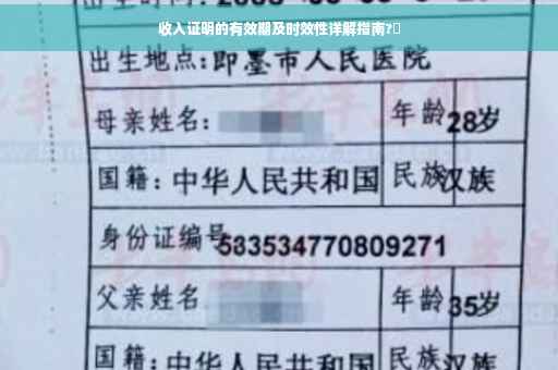 收入证明的有效期及时效性详解指南?✨