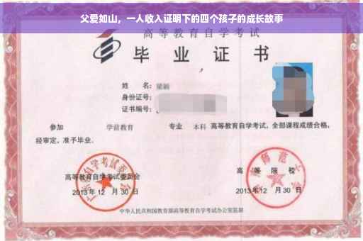 父爱如山，一人收入证明下的四个孩子的成长故事