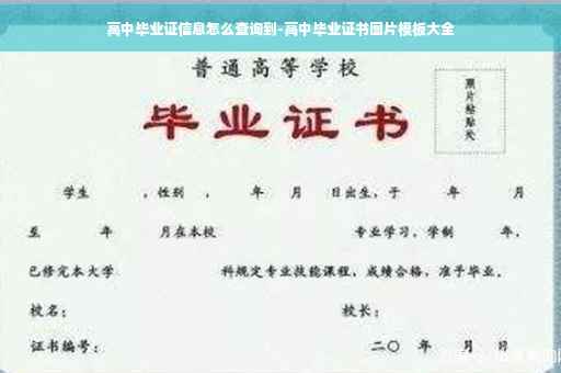高中毕业证信息怎么查询到-高中毕业证书图片模板大全