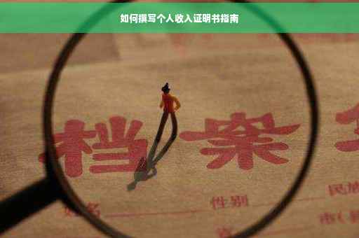 如何撰写个人收入证明书指南