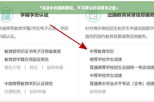 「生活中的搞笑瞬间，不可思议的证明书之旅」