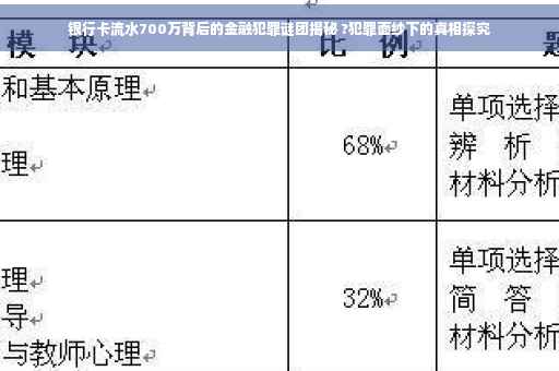 银行卡流水700万背后的金融犯罪谜团揭秘 ?犯罪面纱下的真相探究