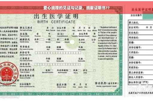 爱心捐赠的见证与记录，捐献证明书??