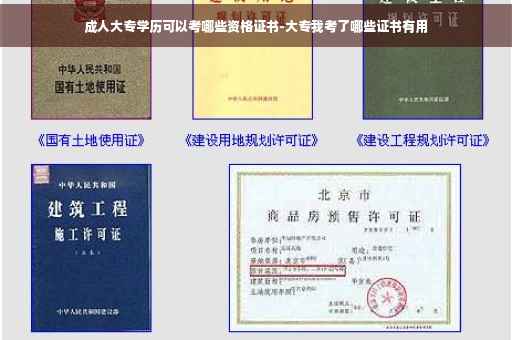 成人大专学历可以考哪些资格证书-大专我考了哪些证书有用