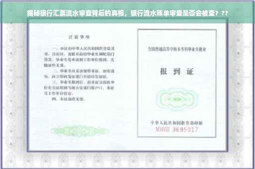 揭秘银行汇票流水审查背后的真相,银行流水账单审查是否会被查??? 揭秘银行汇票流水审查背后的真相,银行流水账单审查是否会被查???